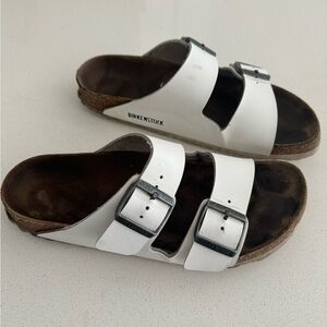 Birkenstock Arizona, white, EU 39, US Women’s 8-8.5
